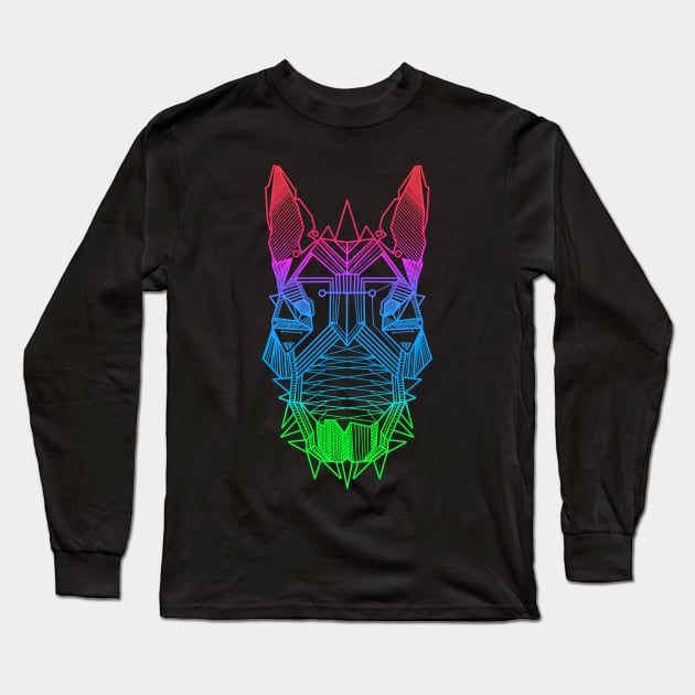 Digital Bull Terrier Long Sleeve T-Shirt by Logard